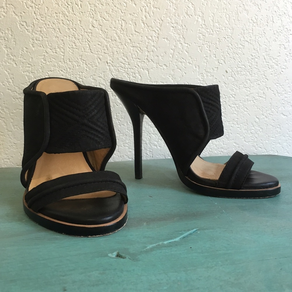 L.A.M.B. Black Sharon Leather Mules